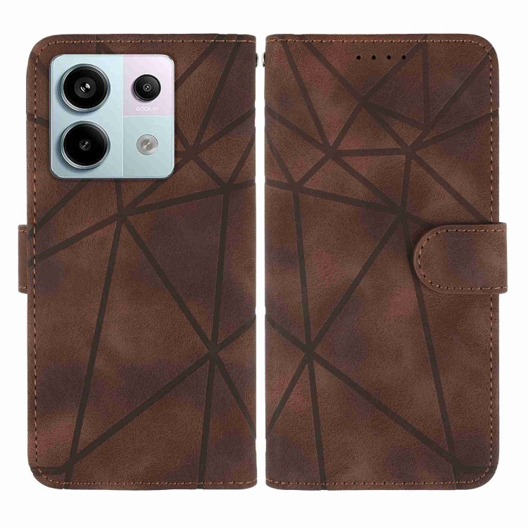 For Xiaomi Redmi Note 13 4G Global Skin Feel Geometric Lines Leather Phone Case