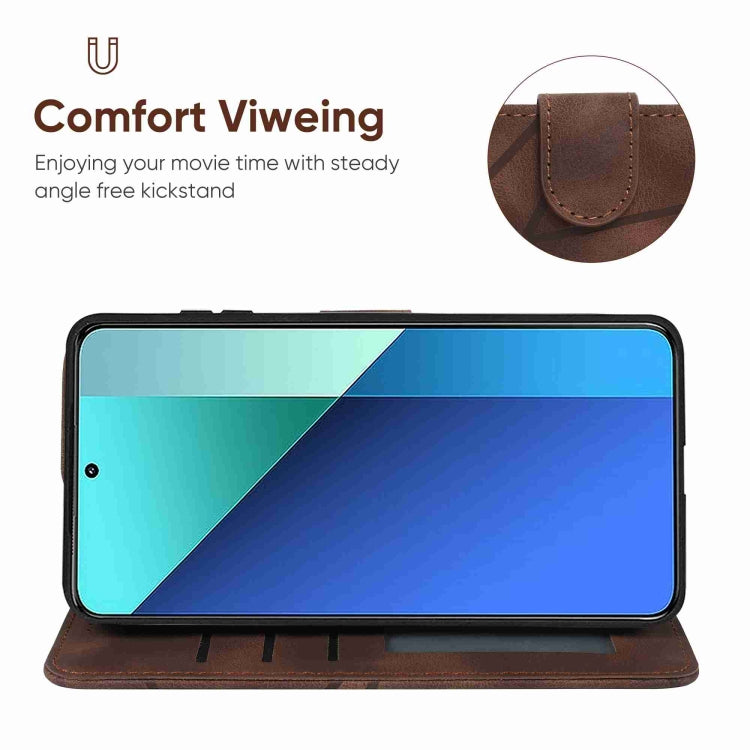 For Xiaomi Redmi Note 13 4G Global Skin Feel Geometric Lines Leather Phone Case