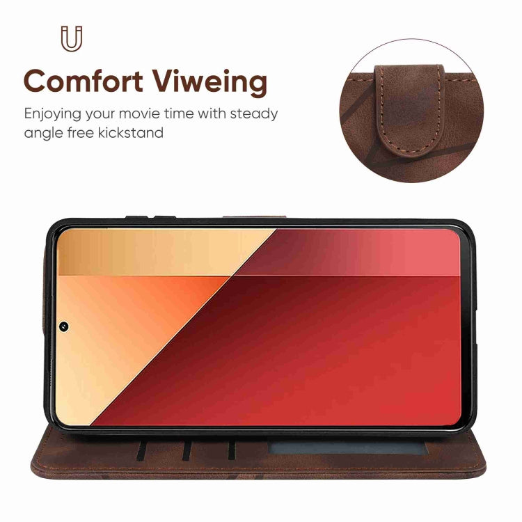 For Xiaomi Redmi Note 13 Pro 4G Global Skin Feel Geometric Lines Leather Phone Case
