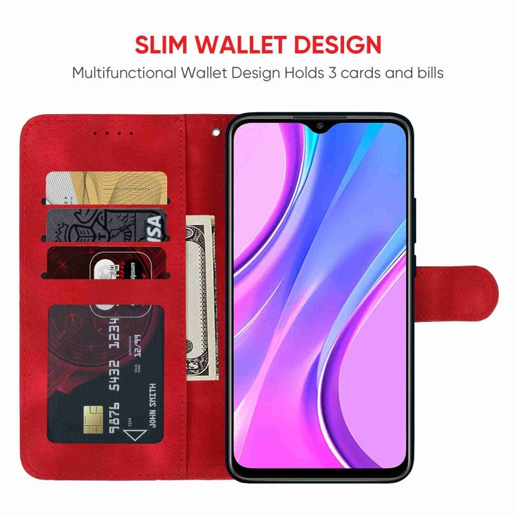 For Xiaomi Redmi 9 Skin Feel Geometric Lines Leather Phone Case