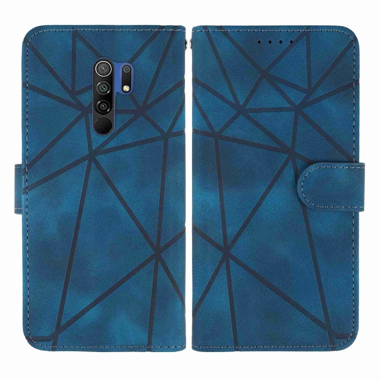For Xiaomi Redmi 9 Skin Feel Geometric Lines Leather Phone Case