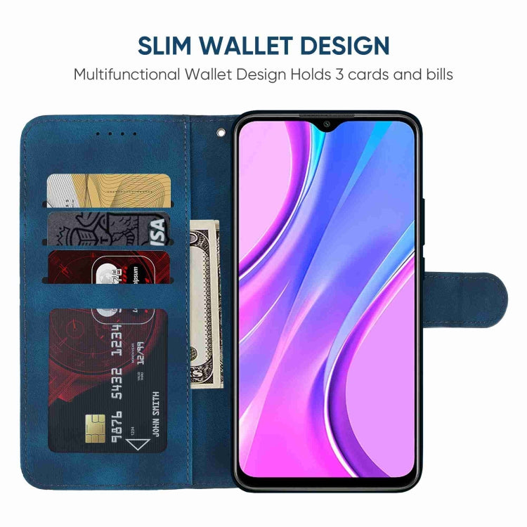 For Xiaomi Redmi 9 Skin Feel Geometric Lines Leather Phone Case