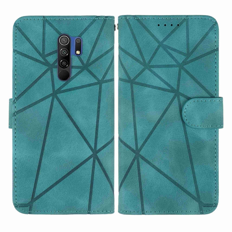 For Xiaomi Redmi 9 Skin Feel Geometric Lines Leather Phone Case