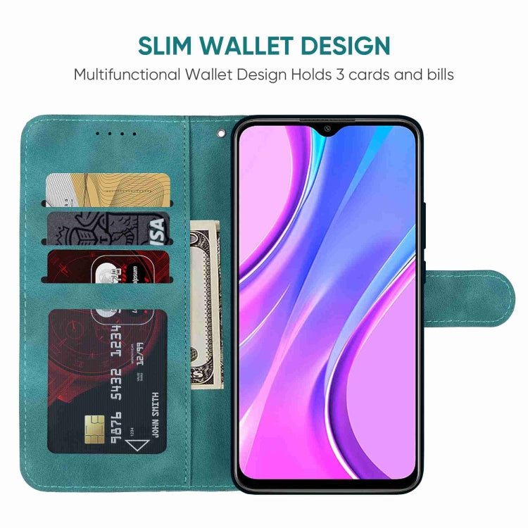 For Xiaomi Redmi 9 Skin Feel Geometric Lines Leather Phone Case
