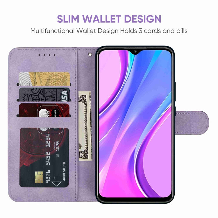 For Xiaomi Redmi 9 Skin Feel Geometric Lines Leather Phone Case