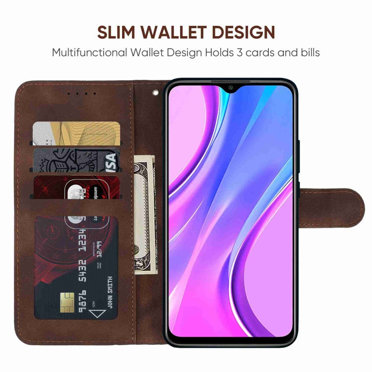 For Xiaomi Redmi 9 Skin Feel Geometric Lines Leather Phone Case