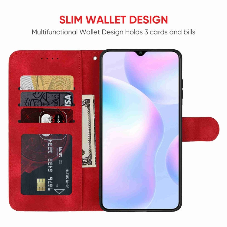 For Xiaomi Redmi 9A Skin Feel Geometric Lines Leather Phone Case