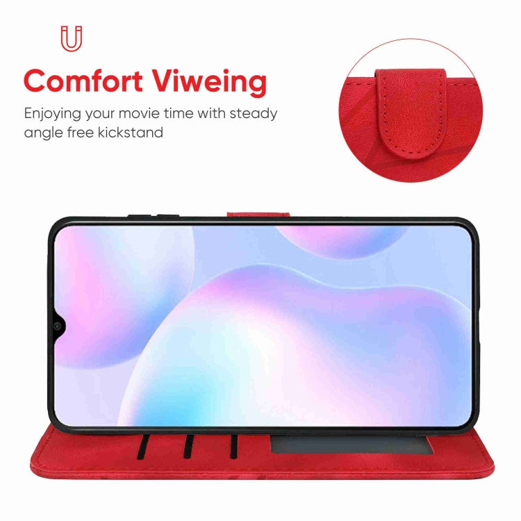 For Xiaomi Redmi 9A Skin Feel Geometric Lines Leather Phone Case