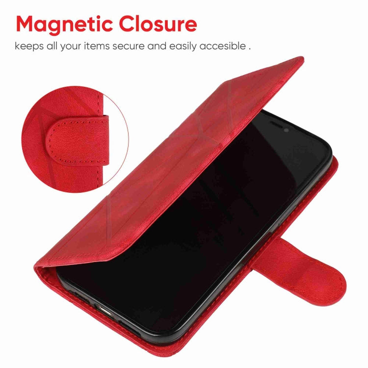 For Xiaomi Redmi 9A Skin Feel Geometric Lines Leather Phone Case