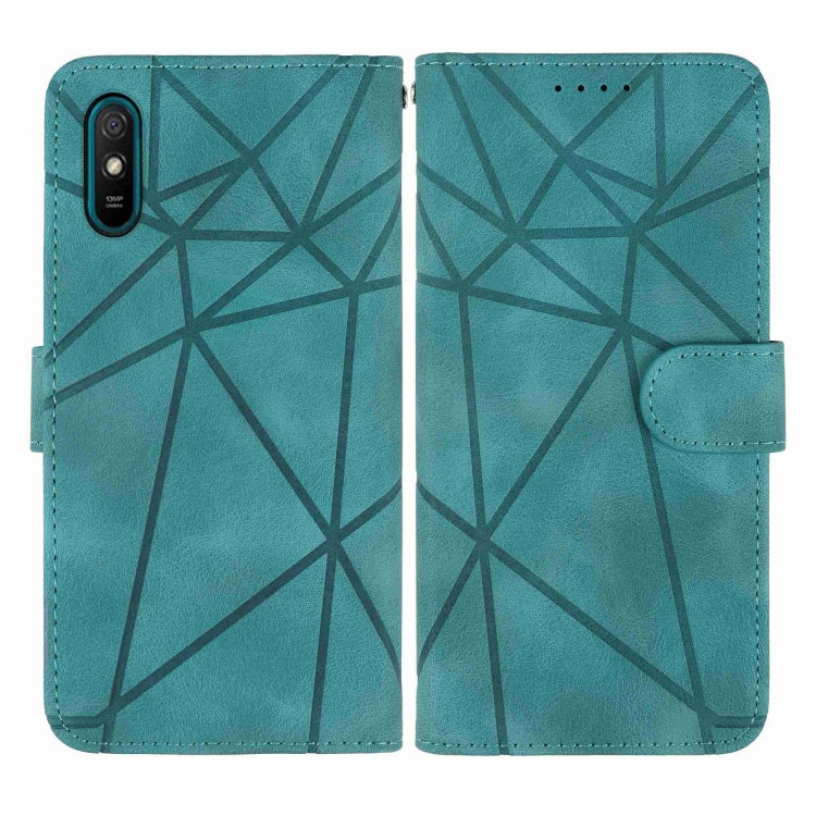 For Xiaomi Redmi 9A Skin Feel Geometric Lines Leather Phone Case