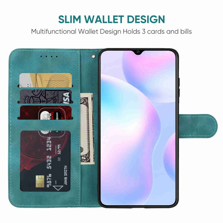 For Xiaomi Redmi 9A Skin Feel Geometric Lines Leather Phone Case