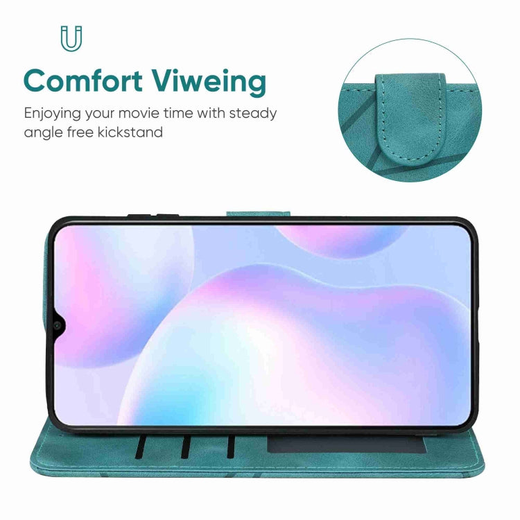 For Xiaomi Redmi 9A Skin Feel Geometric Lines Leather Phone Case