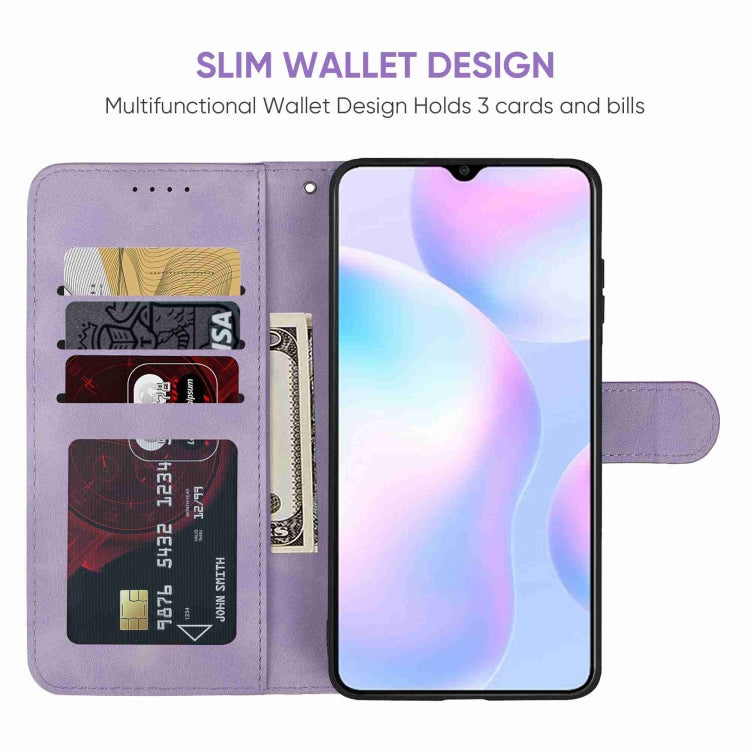 For Xiaomi Redmi 9A Skin Feel Geometric Lines Leather Phone Case
