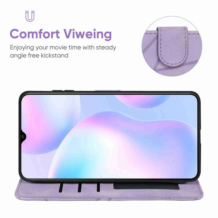 For Xiaomi Redmi 9A Skin Feel Geometric Lines Leather Phone Case