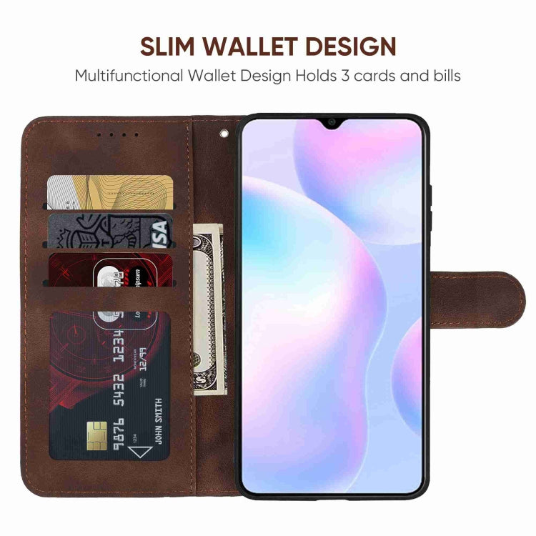 For Xiaomi Redmi 9A Skin Feel Geometric Lines Leather Phone Case