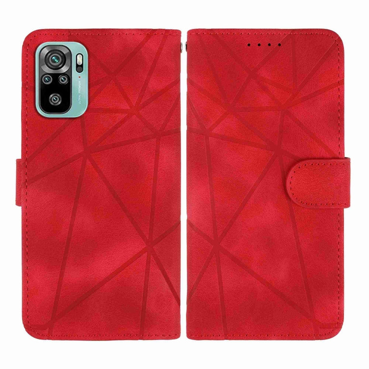 For Xiaomi Redmi 10 Skin Feel Geometric Lines Leather Phone Case
