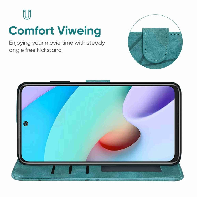 For Xiaomi Redmi 10 Skin Feel Geometric Lines Leather Phone Case
