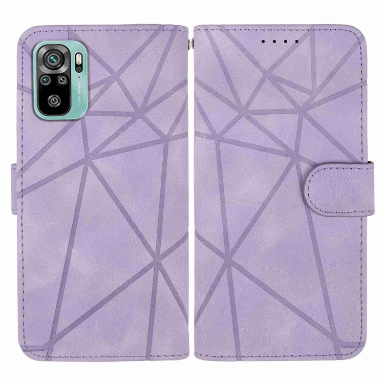 For Xiaomi Redmi 10 Skin Feel Geometric Lines Leather Phone Case