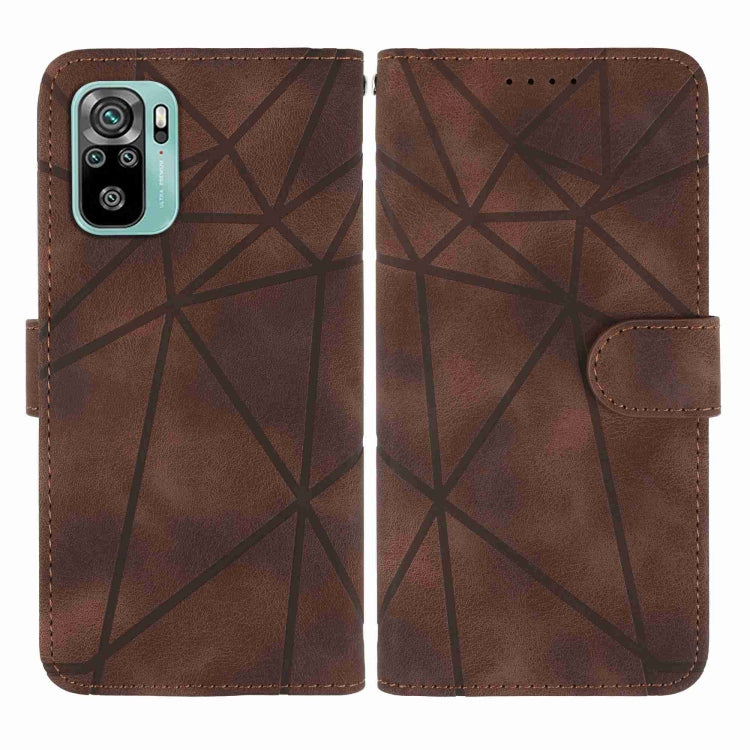 For Xiaomi Redmi 10 Skin Feel Geometric Lines Leather Phone Case