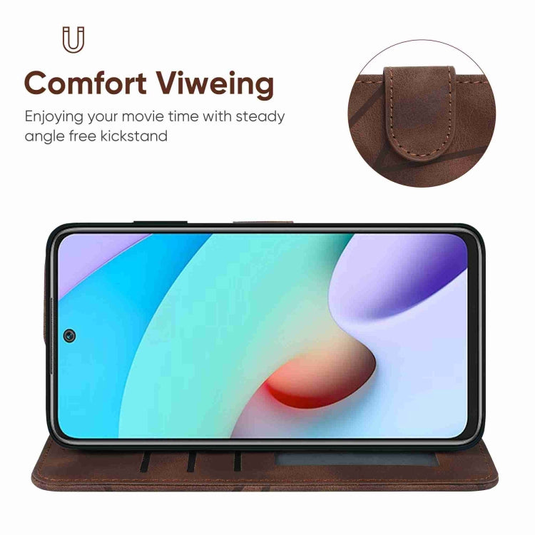 For Xiaomi Redmi 10 Skin Feel Geometric Lines Leather Phone Case