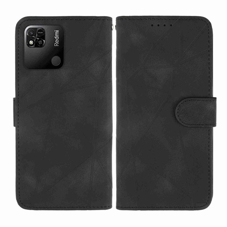 For Xiaomi Redmi 10A / 9C Skin Feel Geometric Lines Leather Phone Case