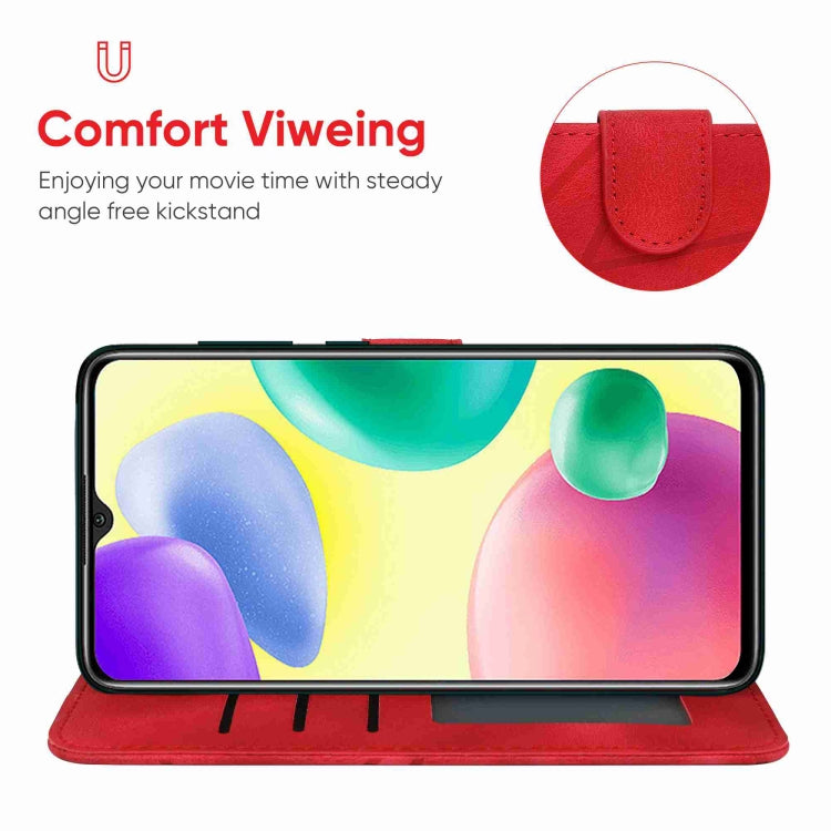 For Xiaomi Redmi 10A / 9C Skin Feel Geometric Lines Leather Phone Case