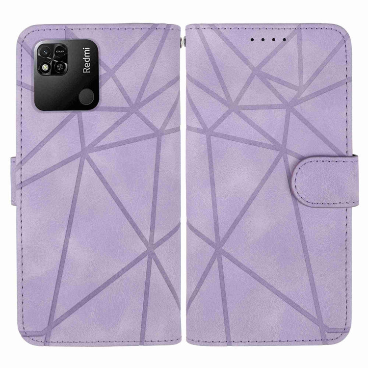 For Xiaomi Redmi 10A / 9C Skin Feel Geometric Lines Leather Phone Case