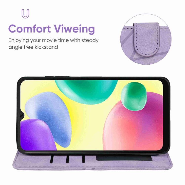 For Xiaomi Redmi 10A / 9C Skin Feel Geometric Lines Leather Phone Case