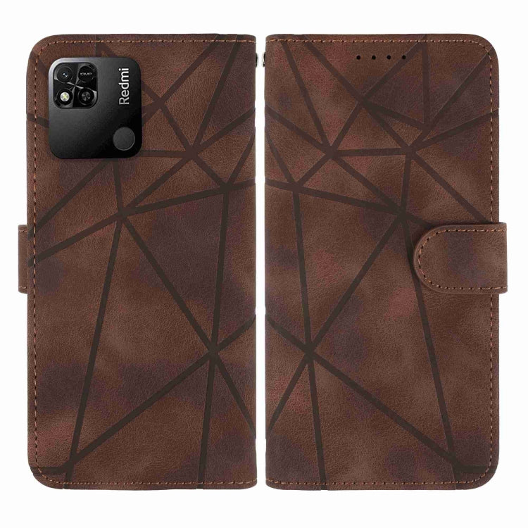 For Xiaomi Redmi 10A / 9C Skin Feel Geometric Lines Leather Phone Case