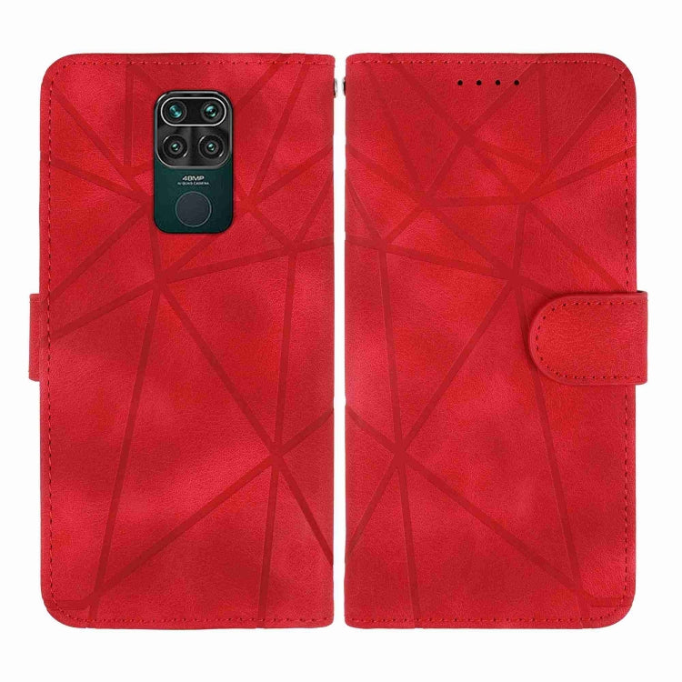 For Xiaomi Redmi 10X 4G Skin Feel Geometric Lines Leather Phone Case