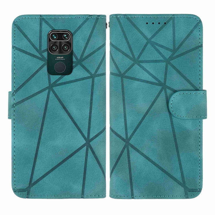For Xiaomi Redmi 10X 4G Skin Feel Geometric Lines Leather Phone Case