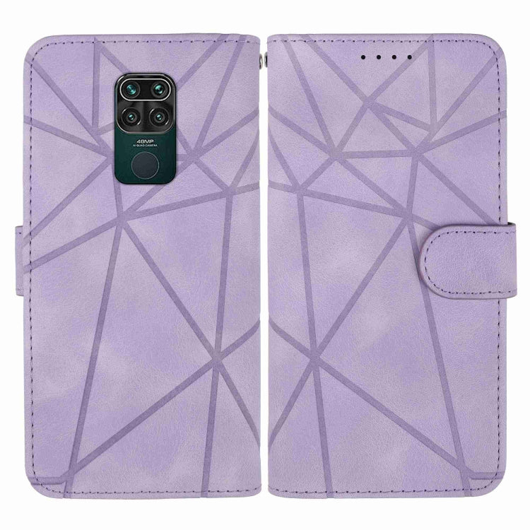 For Xiaomi Redmi 10X 4G Skin Feel Geometric Lines Leather Phone Case