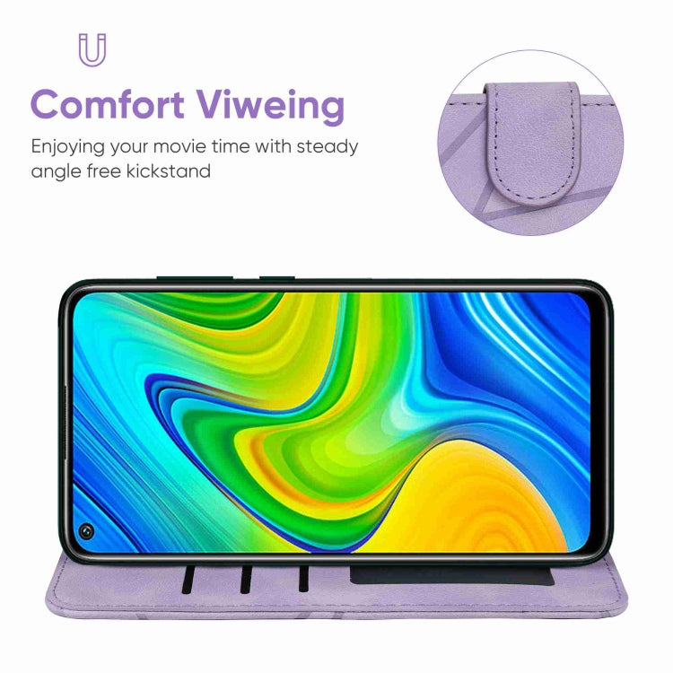 For Xiaomi Redmi 10X 4G Skin Feel Geometric Lines Leather Phone Case