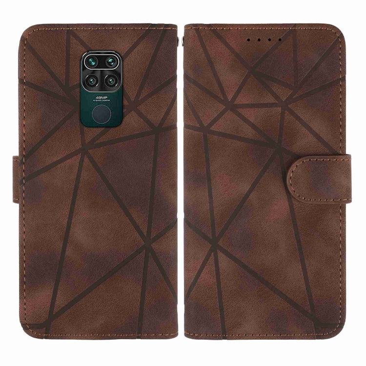For Xiaomi Redmi 10X 4G Skin Feel Geometric Lines Leather Phone Case