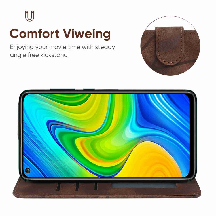 For Xiaomi Redmi 10X 4G Skin Feel Geometric Lines Leather Phone Case