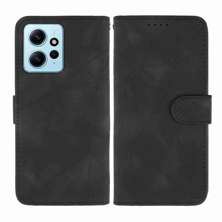 For Xiaomi Redmi 12 4G Skin Feel Geometric Lines Leather Phone Case