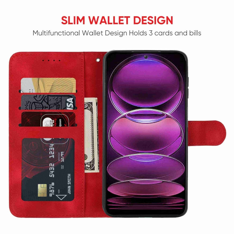 For Xiaomi Redmi 12 4G Skin Feel Geometric Lines Leather Phone Case