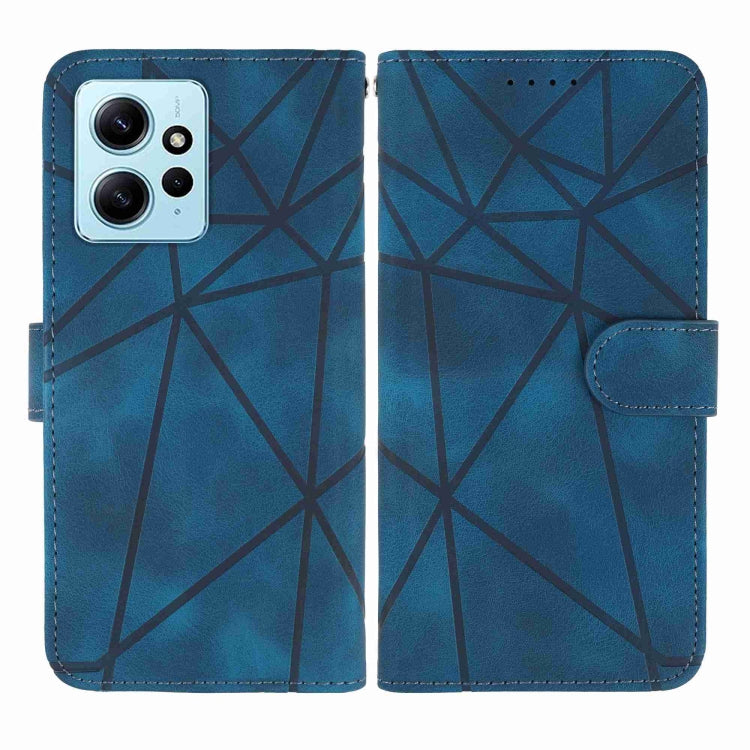 For Xiaomi Redmi 12 4G Skin Feel Geometric Lines Leather Phone Case
