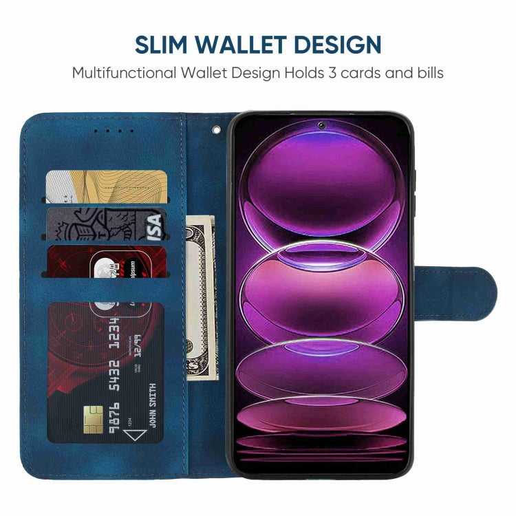 For Xiaomi Redmi 12 4G Skin Feel Geometric Lines Leather Phone Case