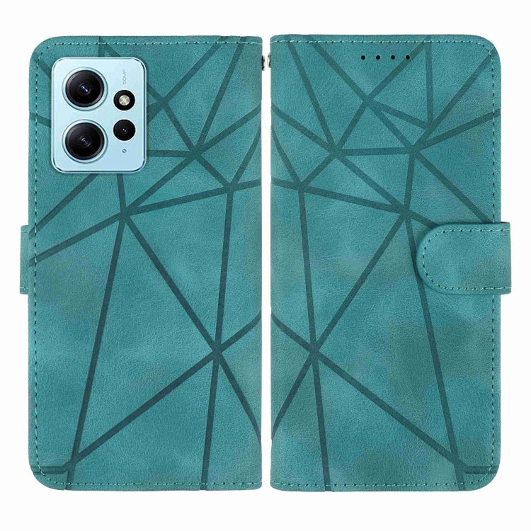 For Xiaomi Redmi 12 4G Skin Feel Geometric Lines Leather Phone Case