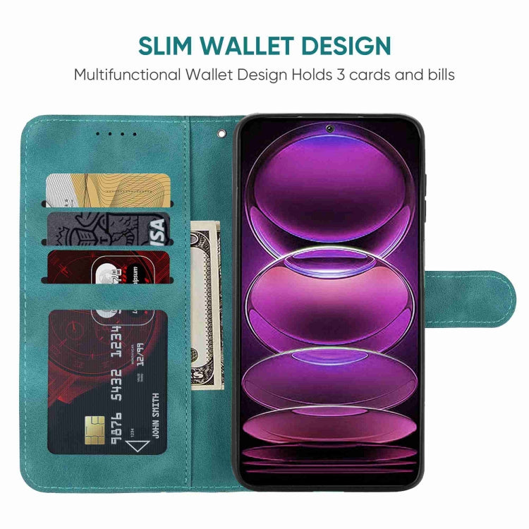For Xiaomi Redmi 12 4G Skin Feel Geometric Lines Leather Phone Case