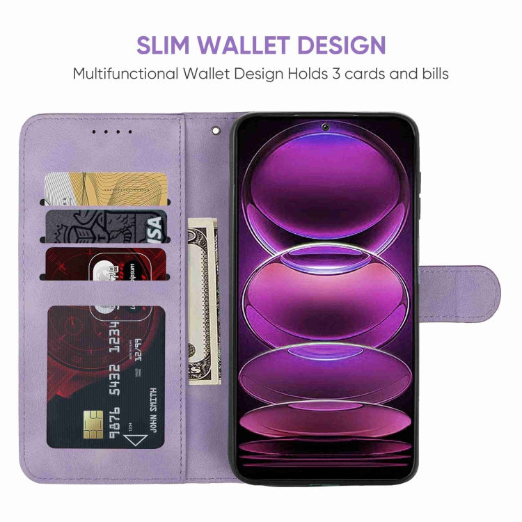 For Xiaomi Redmi 12 4G Skin Feel Geometric Lines Leather Phone Case