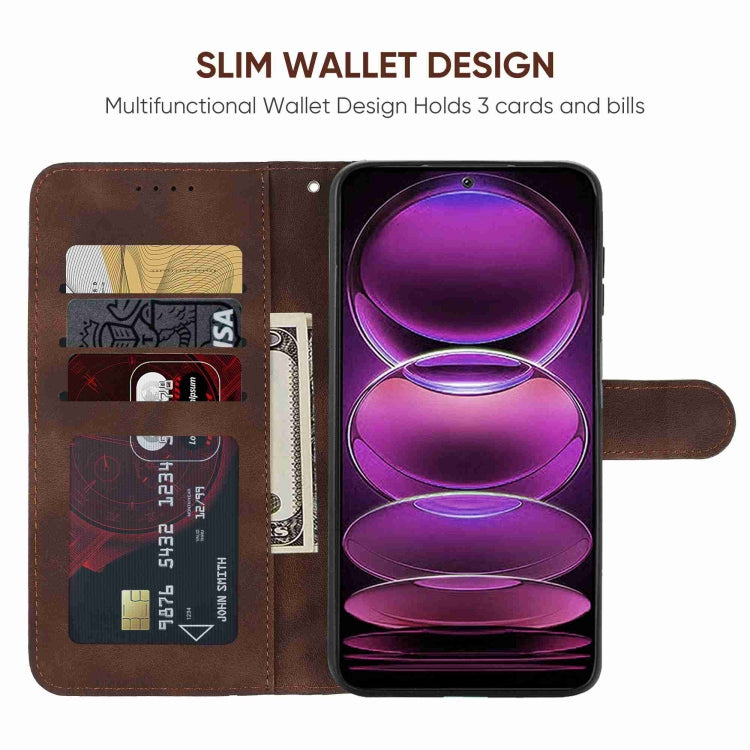For Xiaomi Redmi 12 4G Skin Feel Geometric Lines Leather Phone Case