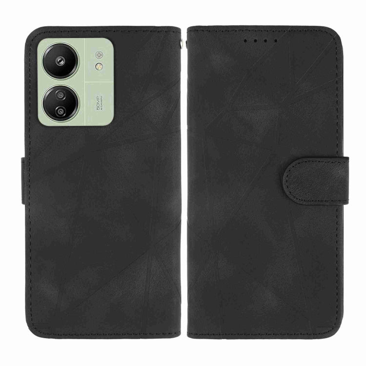 For Xiaomi Redmi 13C Skin Feel Geometric Lines Leather Phone Case