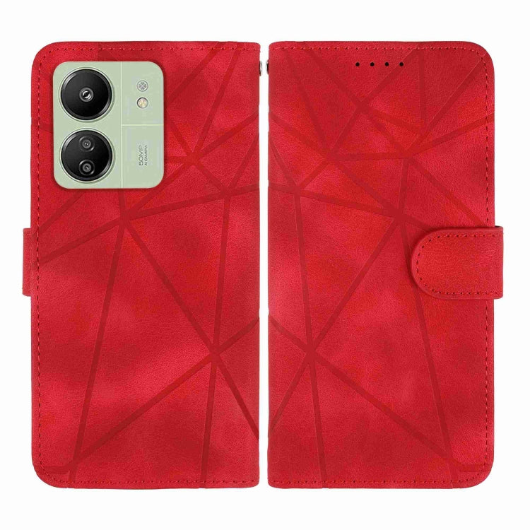 For Xiaomi Redmi 13C Skin Feel Geometric Lines Leather Phone Case