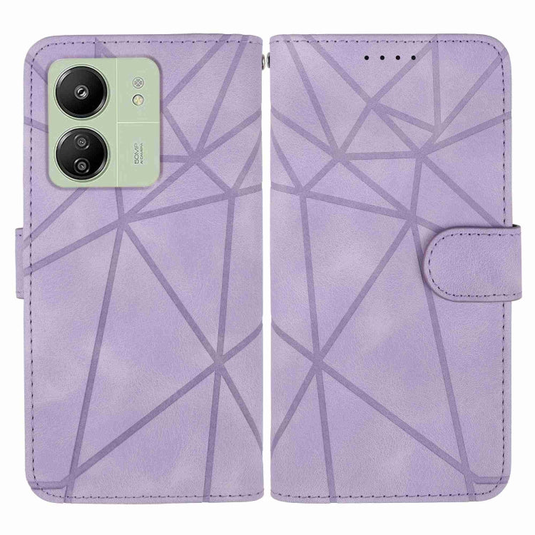 For Xiaomi Redmi 13C Skin Feel Geometric Lines Leather Phone Case