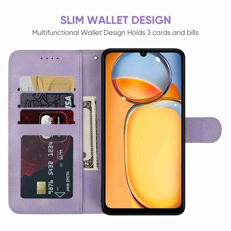 For Xiaomi Redmi 13C Skin Feel Geometric Lines Leather Phone Case