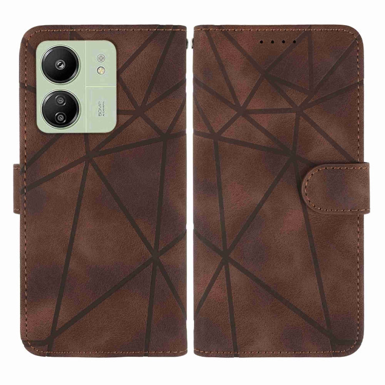 For Xiaomi Redmi 13C Skin Feel Geometric Lines Leather Phone Case