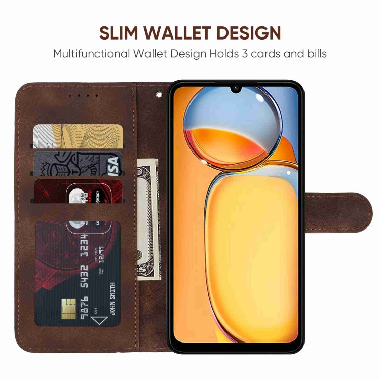 For Xiaomi Redmi 13C Skin Feel Geometric Lines Leather Phone Case