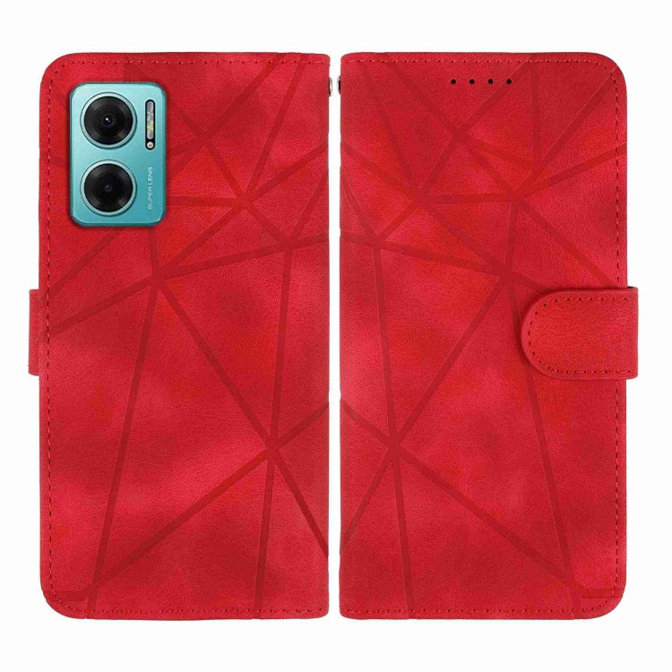 For Xiaomi Redmi Note 11E Skin Feel Geometric Lines Leather Phone Case